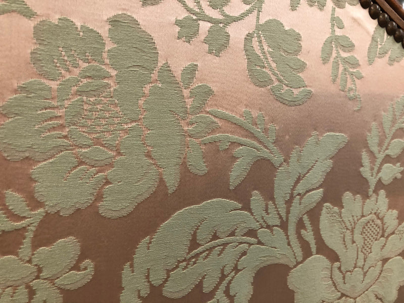 Rare Antique French Walnut Louis XVI "Silk Brocade Fabric" three fold screen. The fabric is in good overall condition with some minor wear and tear.