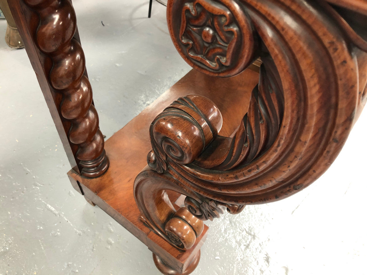 Antique French Flame Mahogany Console Table