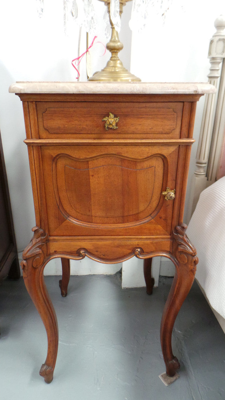 Pair of Louis XV Style Walnut Bedside Cabinets