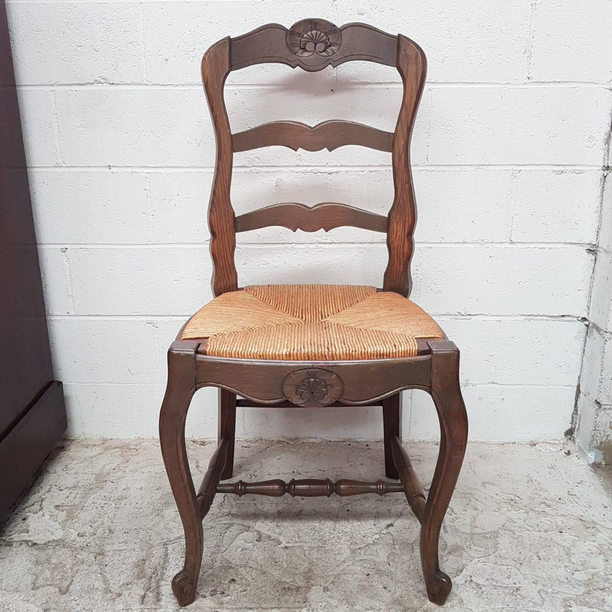 Set of Four French Oak Dining Chairs