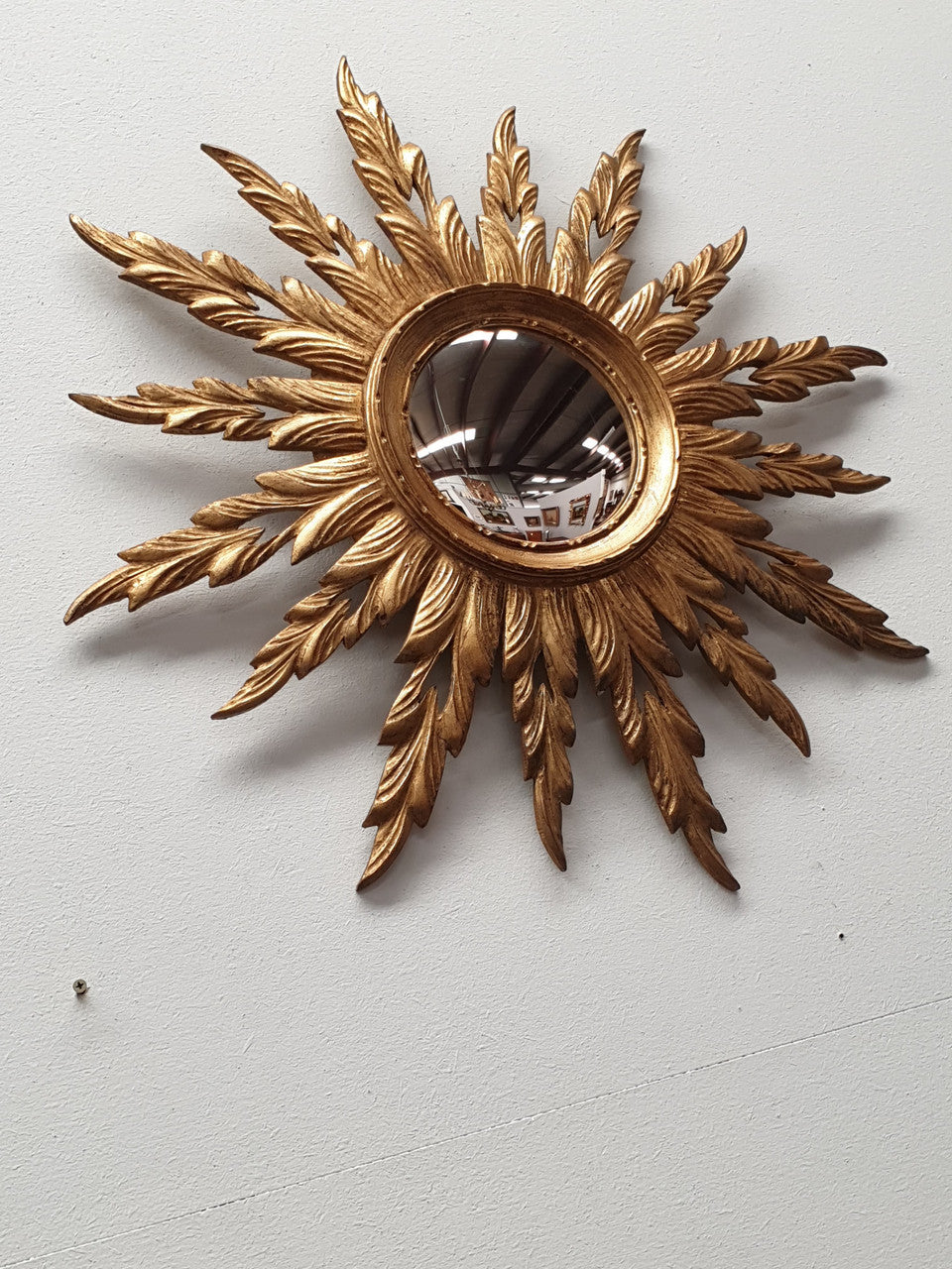 Gilt Wooden Convex Star Mirror