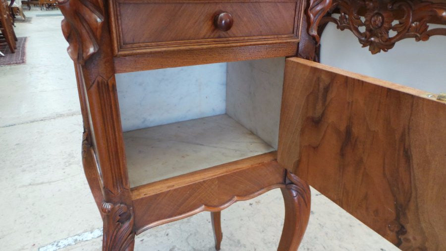 French Walnut Single Bedside Cabinet