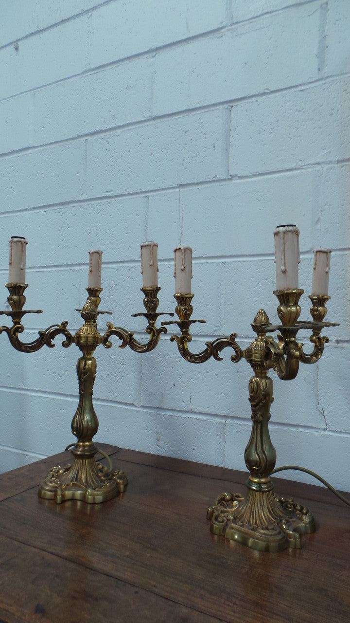 Gorgeous pair of Antique French Gilt Bronze Girandoles