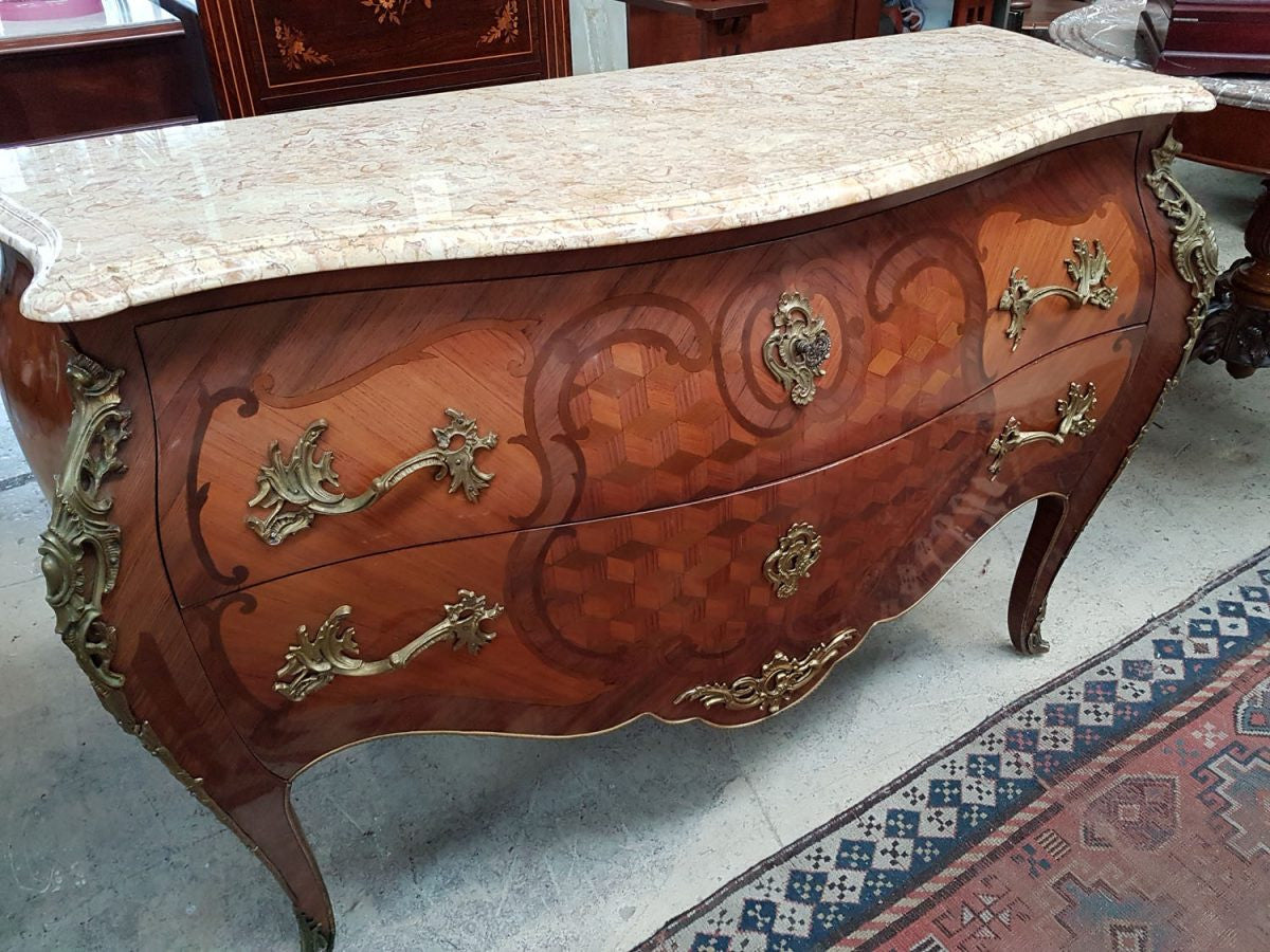 French 19th Century Parquetry Inlaid Commode