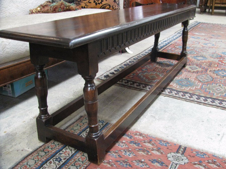 French Oak Carved Bench Seat