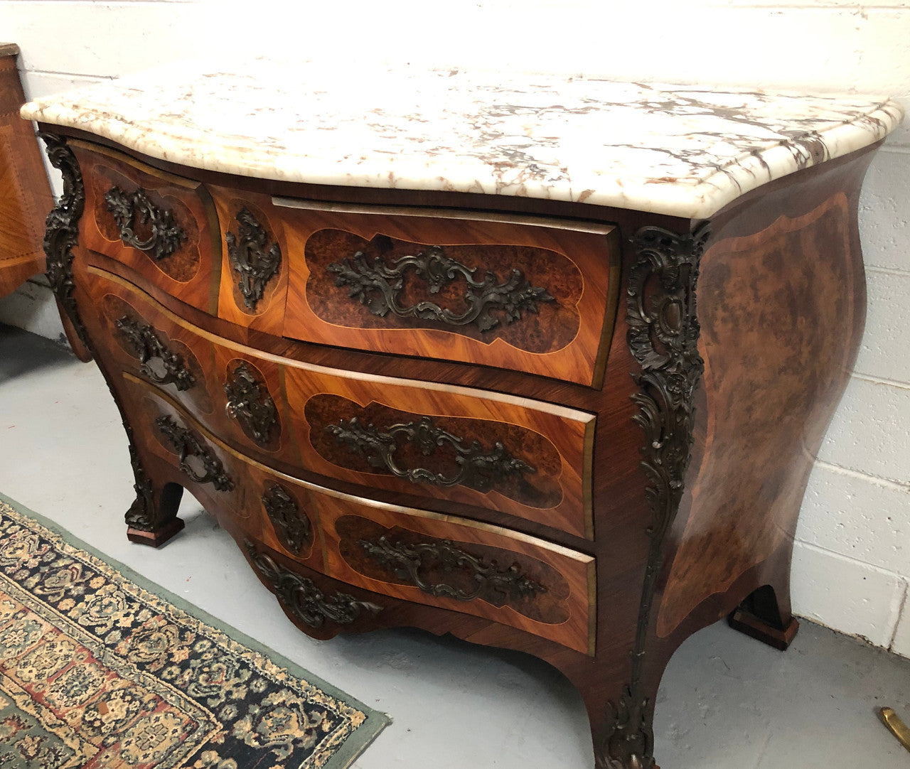Antique French Louis XV Style Bombe Commode