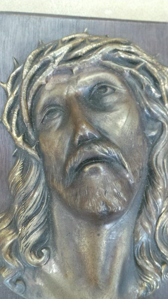 French Bronze Jesus Plaque