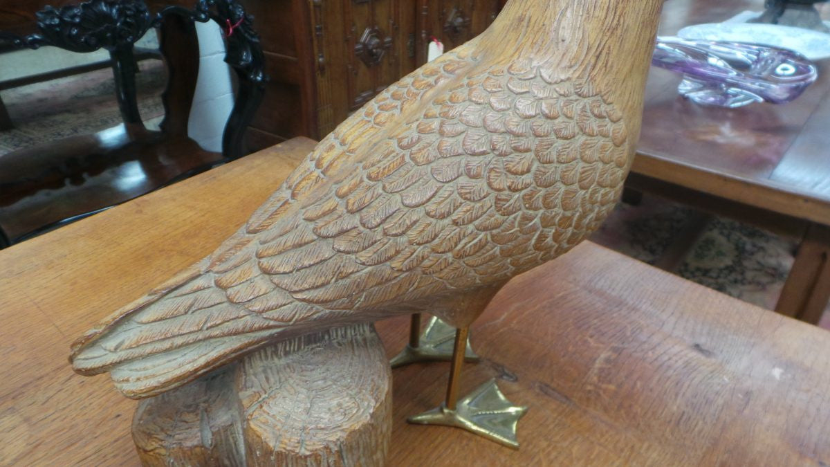 American (California) Majolica Glazed Seagull Statue