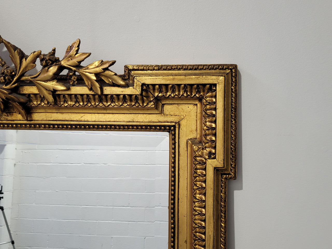 Substantial Louis XI style French Antique over mantel mirror. It is in very good restored condition.
