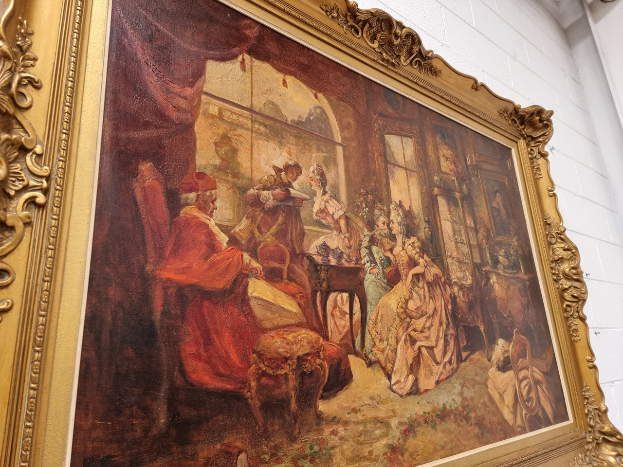 Beautifully framed oil on canvas, sourced in France is this stunning painting in an ornate decorative frame and in good condition.