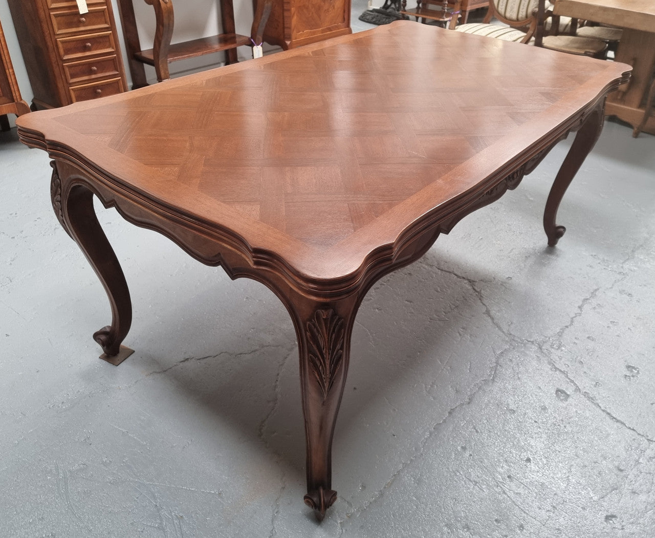 Louis XV Style Parquetry Top Extension Table
