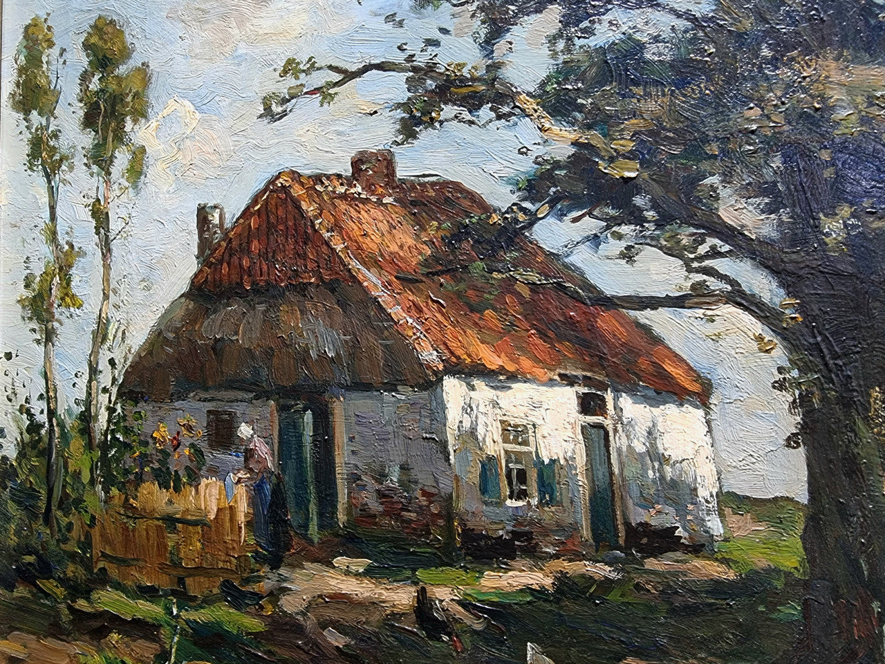 Sourced from France is this beautiful Impressionist oil on canvas painting by "BAREND BROWER" (1872-1936). It is framed in an ornate gold frame and in good original condition.