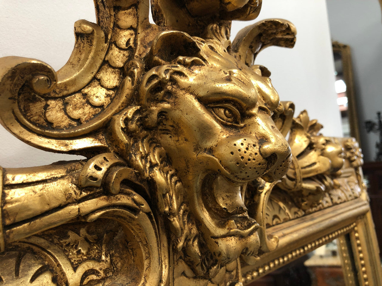 French 19th century restored gilt mirror a highly decorative French 19th Century fully restored gilt mirror. The mirror is its original mirror and contains beautiful original character. This mirror would look amazing on top of a commode or hanging by itself on the wall. In very good restored condition.