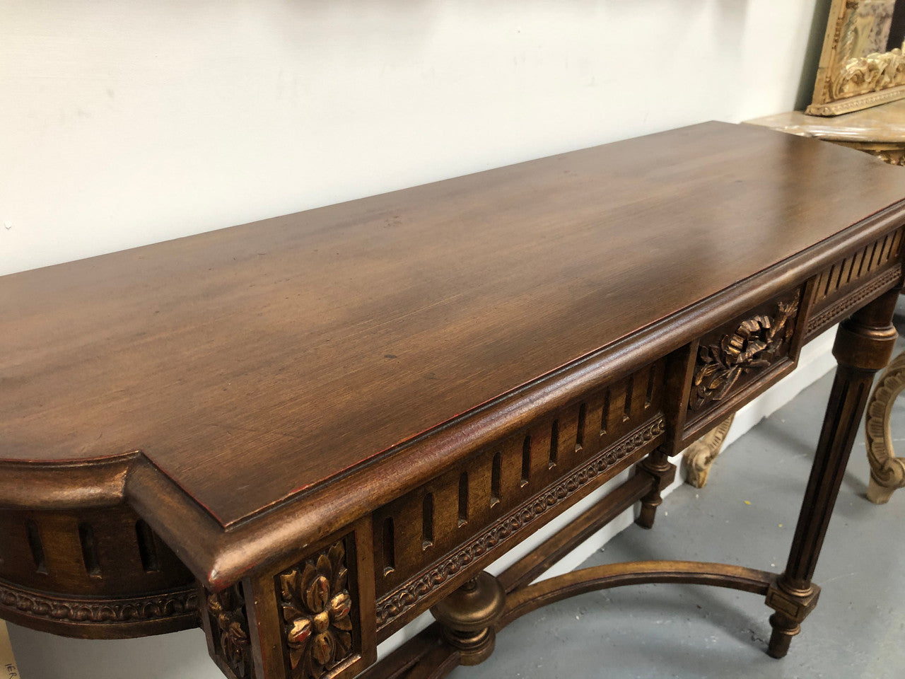 Hard to find 19th Century Louis XV gilded walnut console table in very good condition.