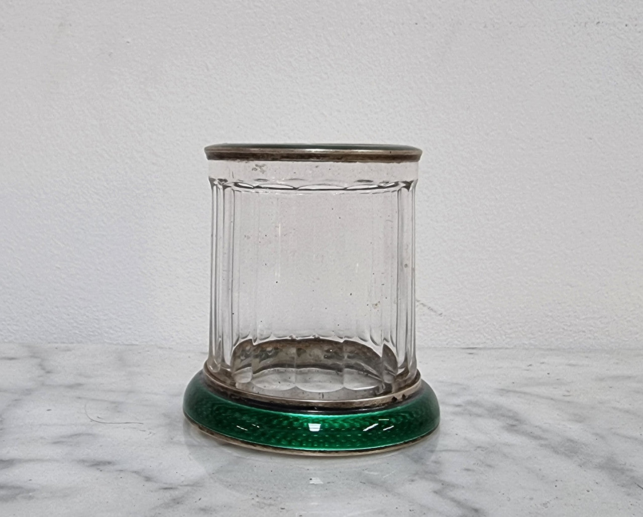 Rare French Silver, enamel and glass forks holder with 12 forks in good original condition, please view photos as they help form part of the description.