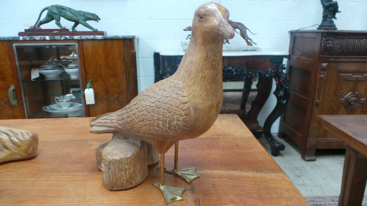 American (California) Majolica Glazed Seagull Statue