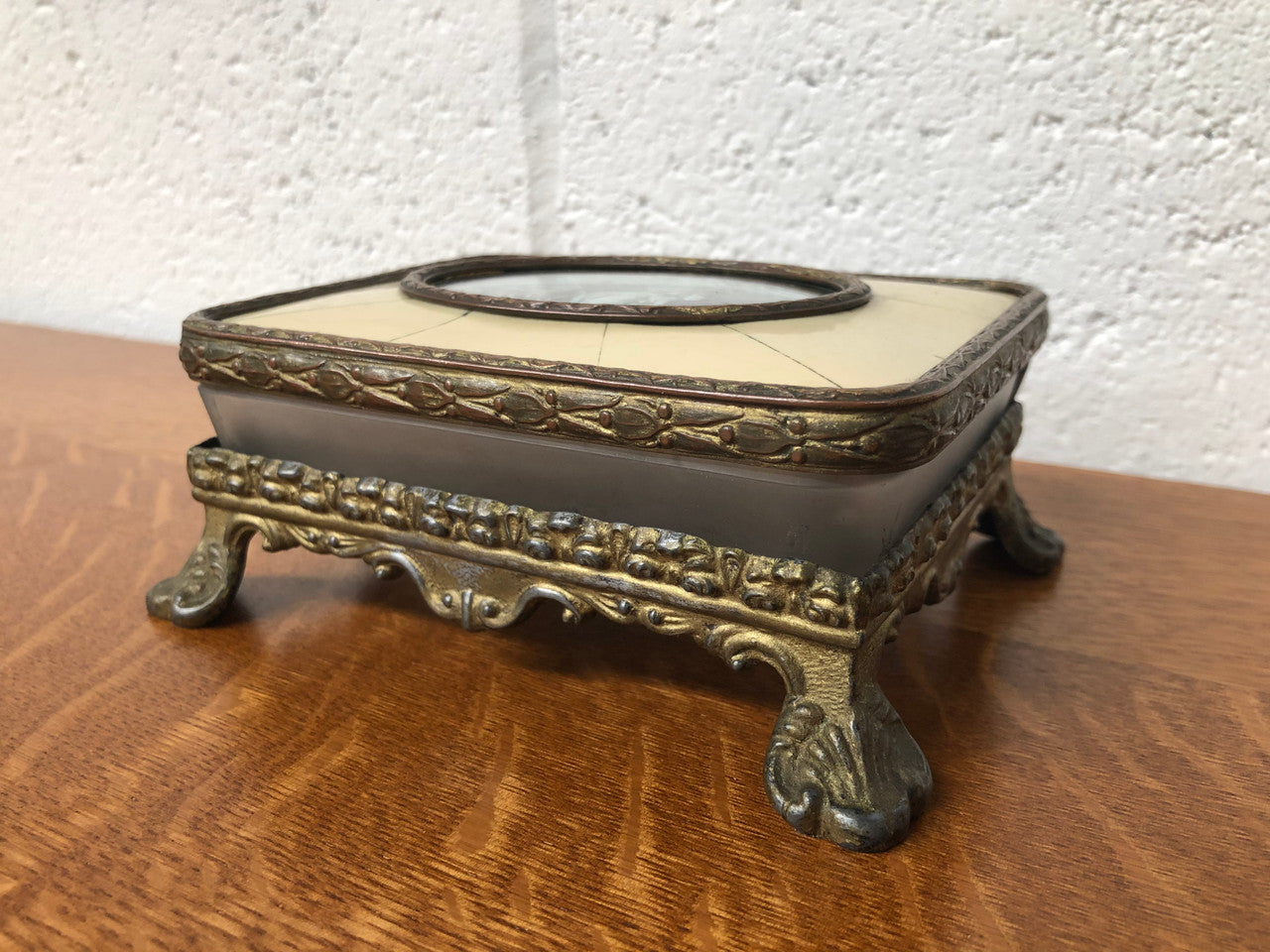 Edwardian Gilt Metal & Hand-Painted Miniature Casket