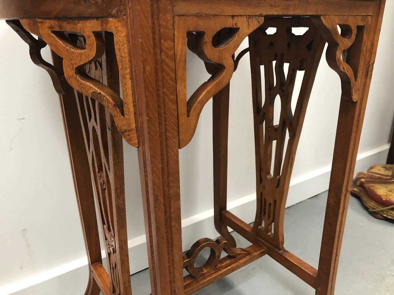 Arts and Crafts Carved Occasional Table