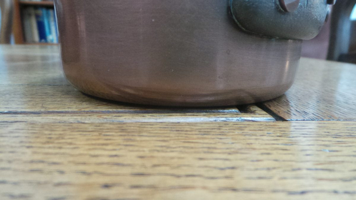 Set of Five French Copper Saucepans