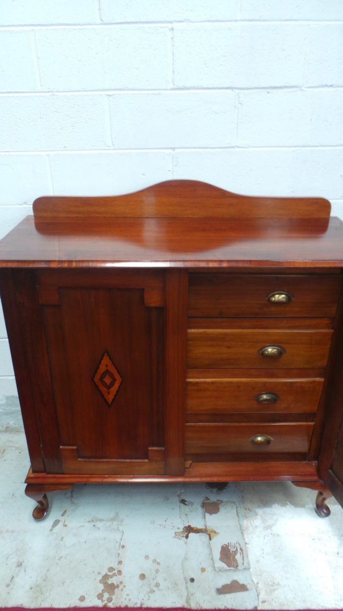 Australian Black Wood Art Deco Cabinet With Internal Storage