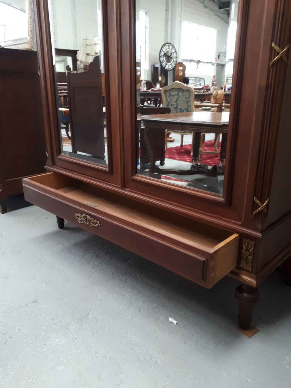 Louis XVI Style Walnut Armoire With Ormolu Mounts