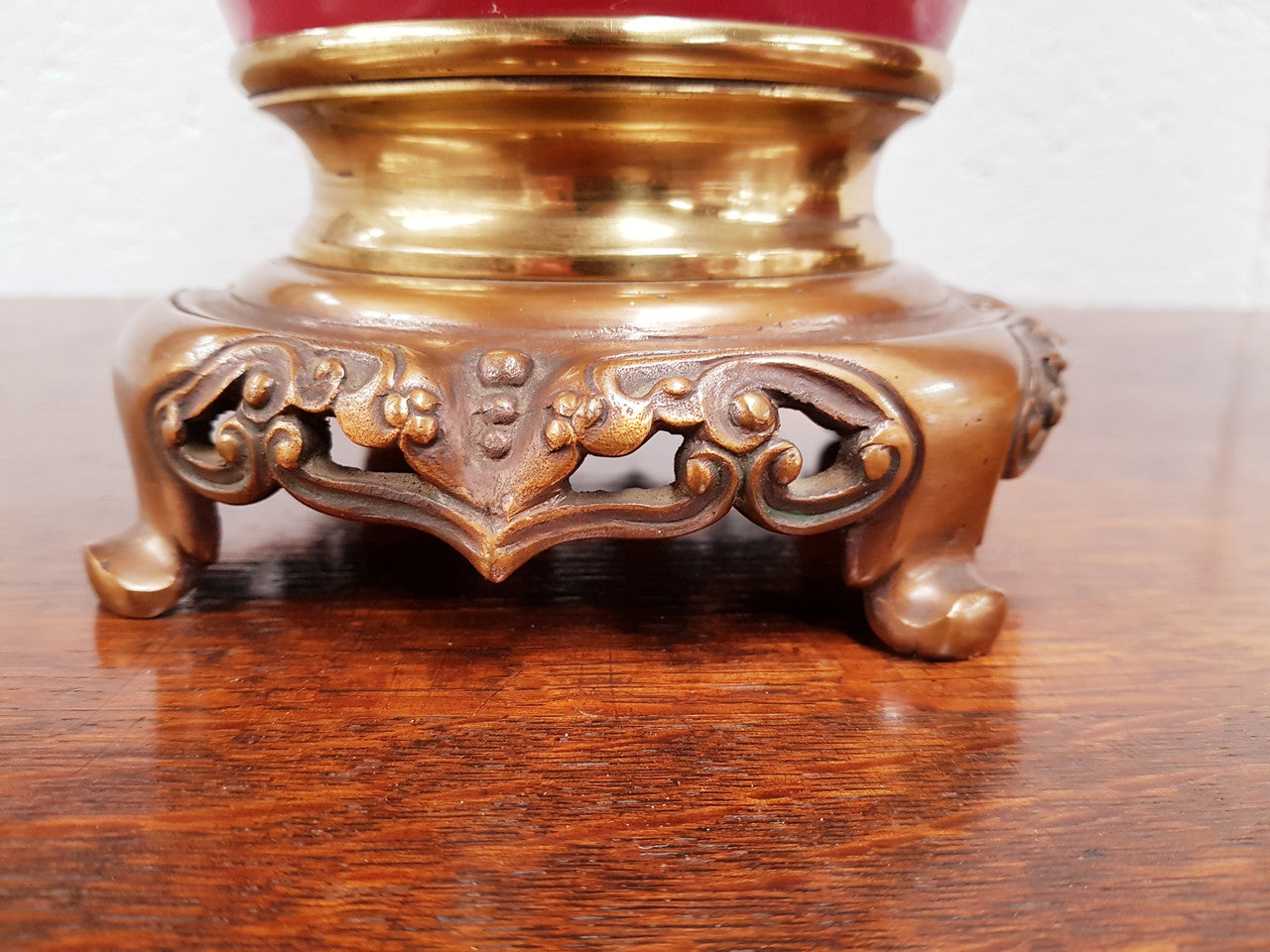 Pair Of 19th Century French Floral Brass & Bronze Mounted Cassolettes