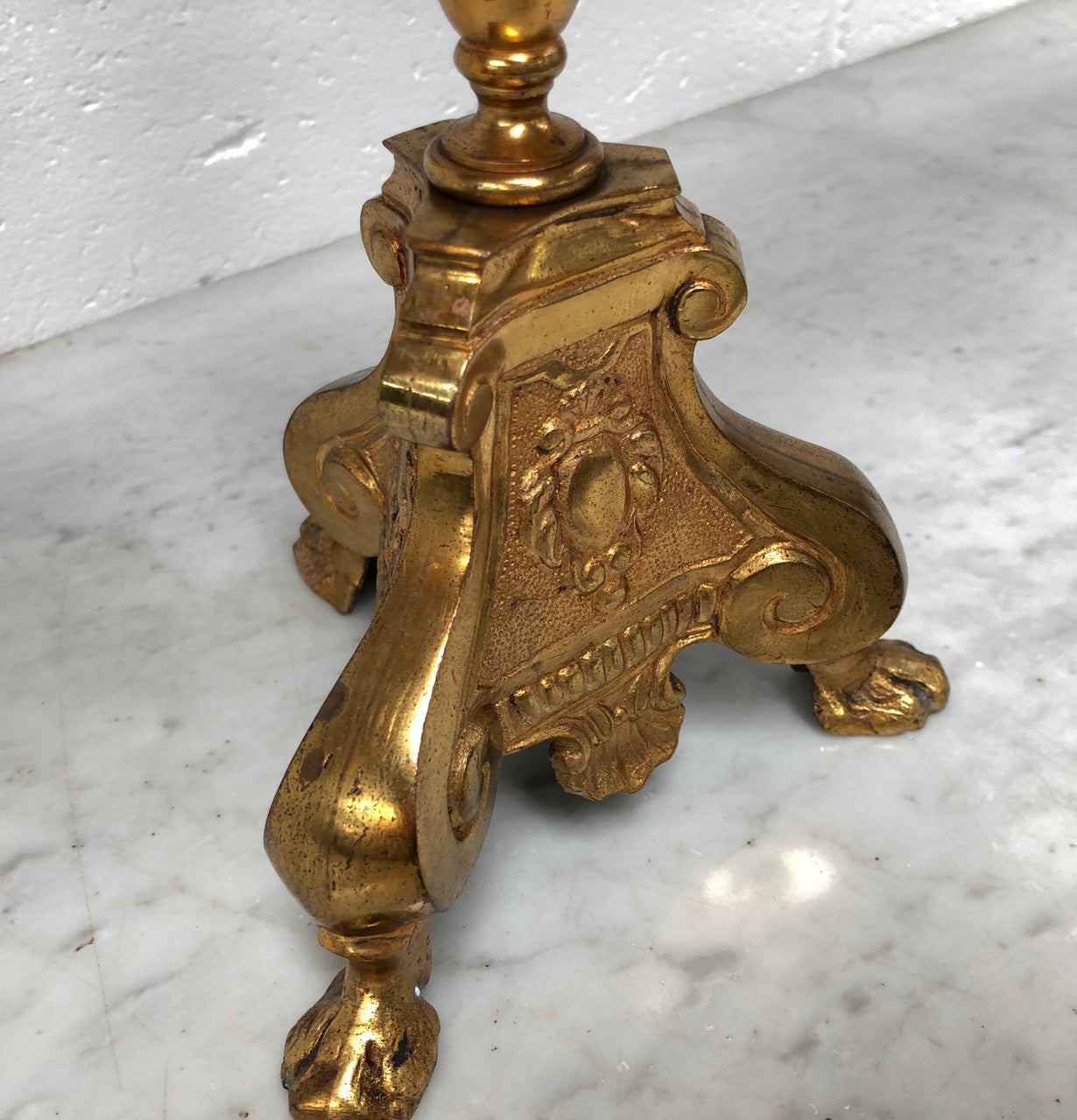 Fabulous & Highly Decorative Set Of Three French Brass Candelabras