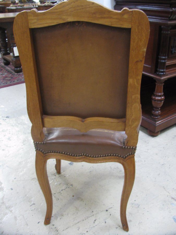 Set Of 6 French Oak Upholstered chairs