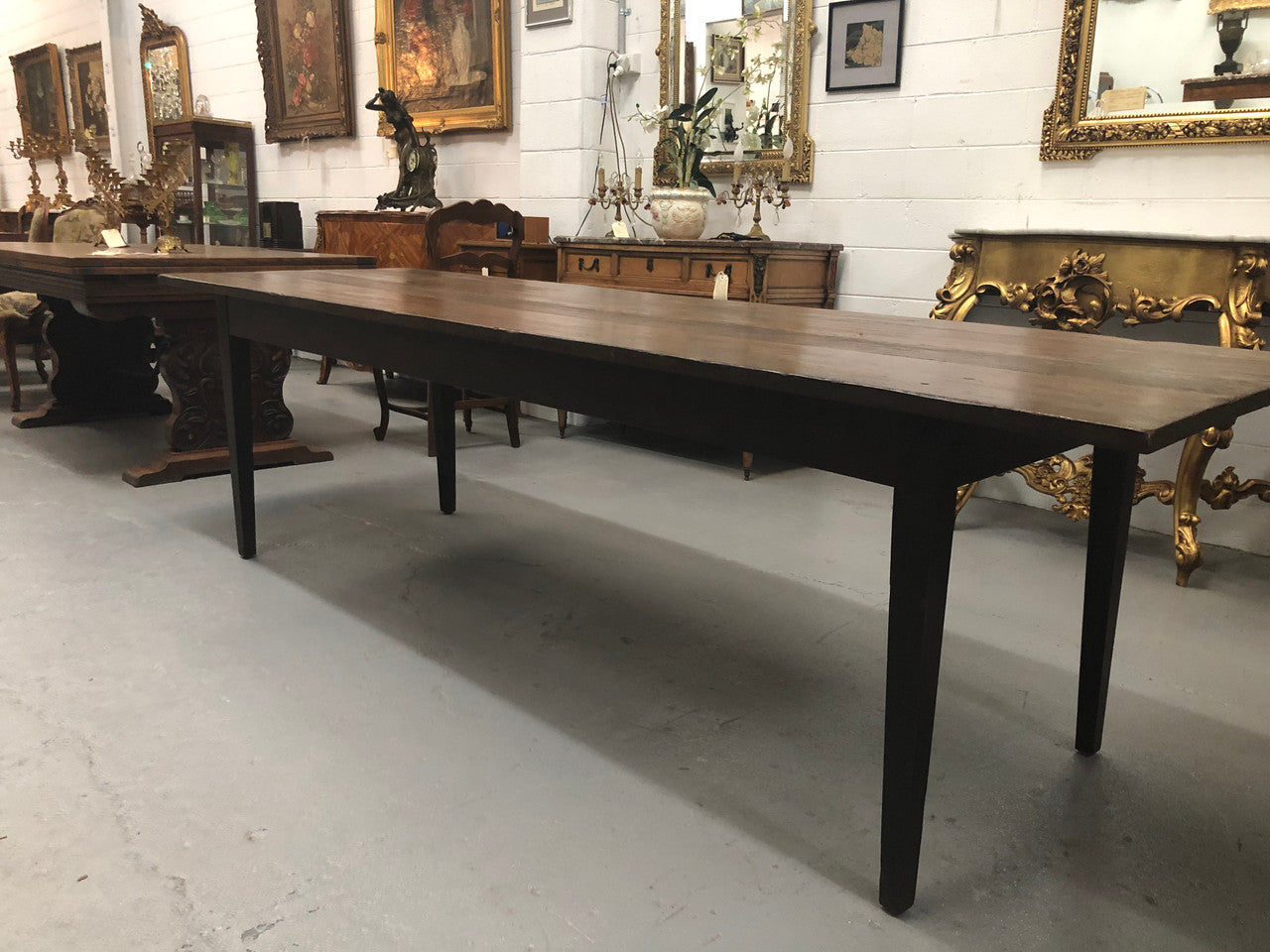 Early 19th Century French Farmhouse table. In detailed original condition.
