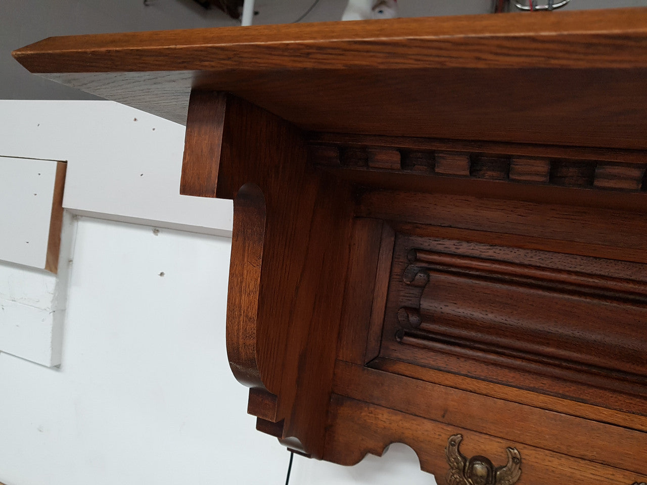 Vintage Highly Decorative French Carved Oak Coat Rack