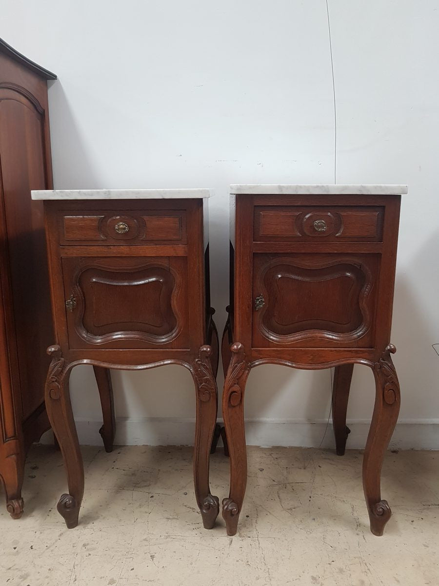 Pair of Beautiful French Oak Bedside Cabinets