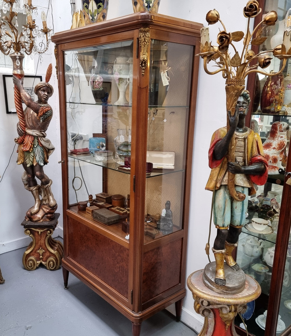 Elegant Louis XVI Style Vitrine Display Cabinet