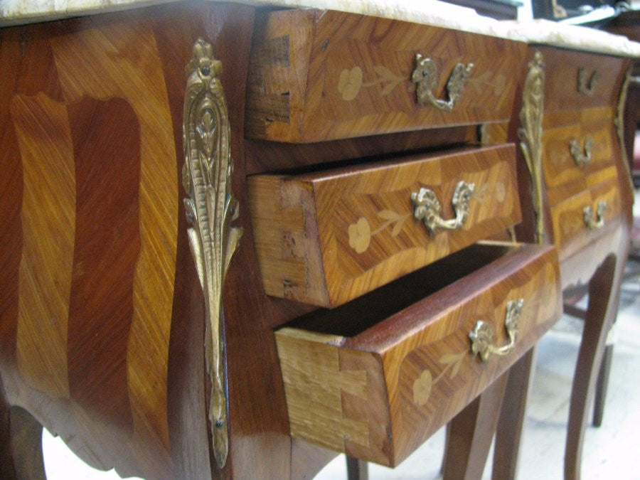 Pair of French Inlaid Bedside Cabinets