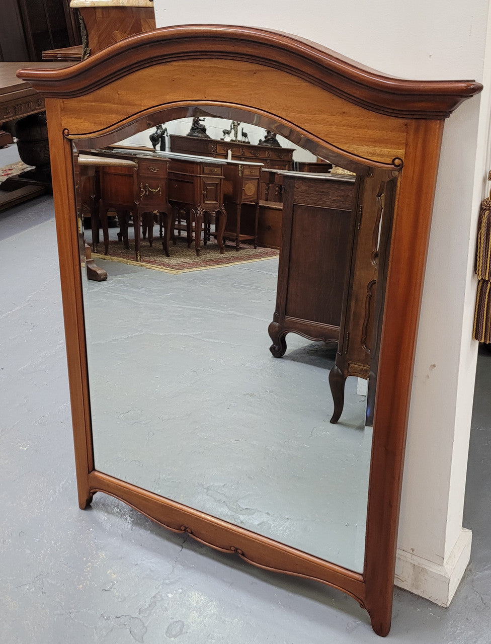 Vintage Louis Philippe style mahogany mantel mirror. It has been sourced from France and in good original detailed condition.