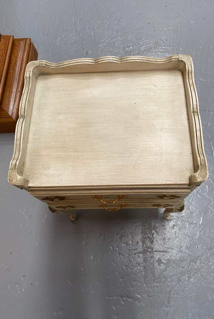 Vintage Paint Louis XV Style Bedside Cupboard