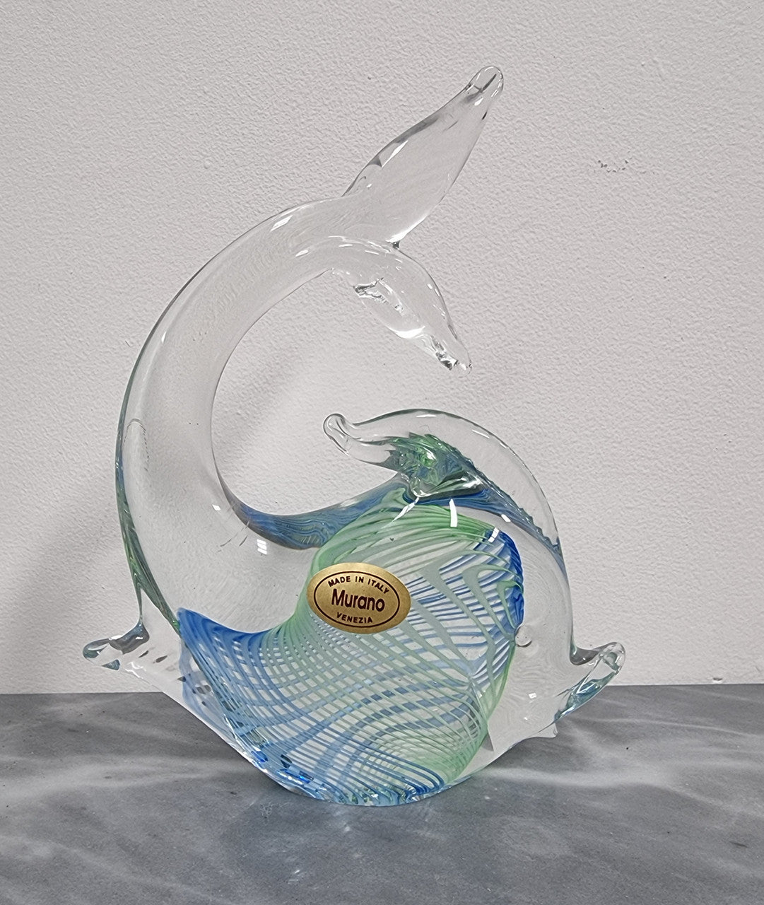 Murano Glass Latticino Swirl Fish