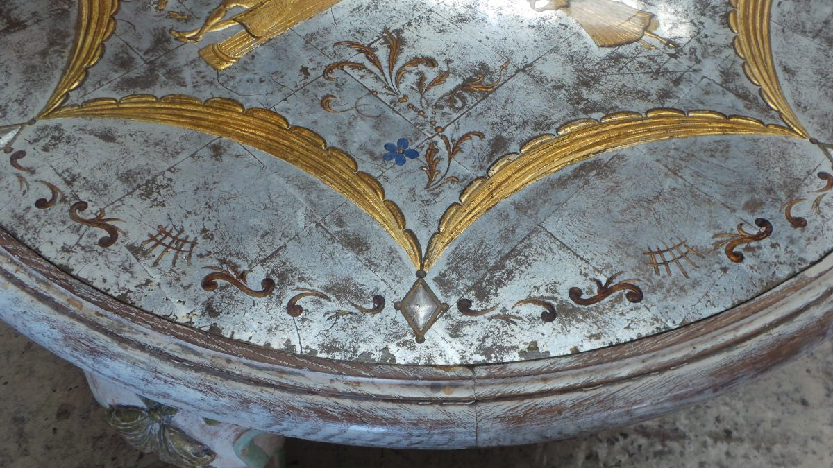 Unique and Exquisite French Hand painted Coffee Table