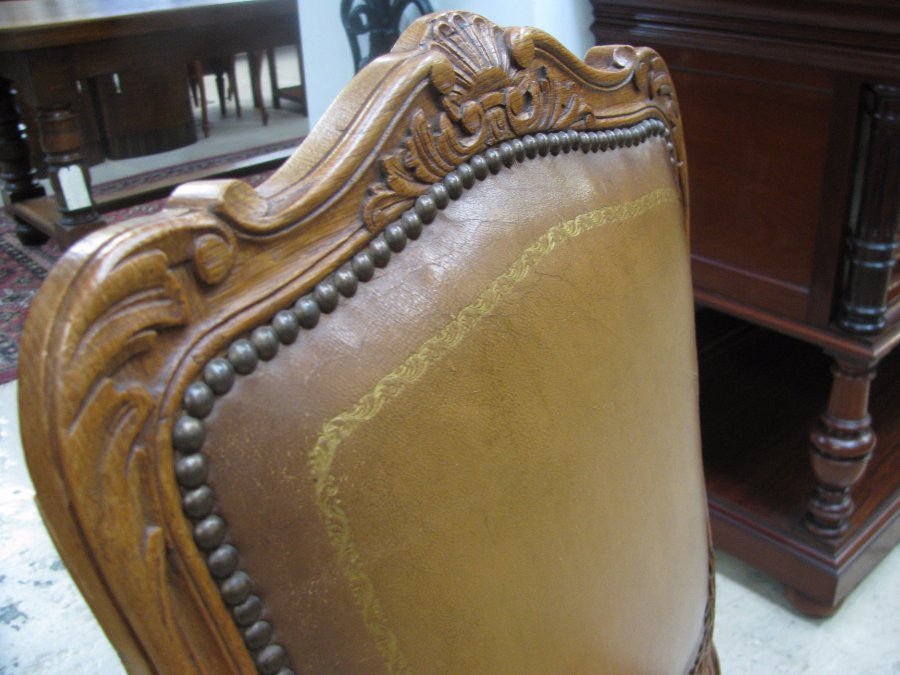 Set Of 6 French Oak Upholstered chairs