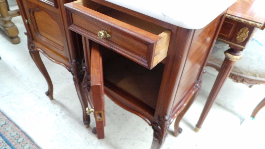 Pair of French Mahogany Bedside Cabinets-2