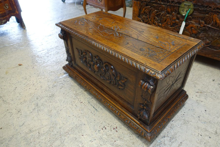 Antique French Oak Coffer-Blanket Box