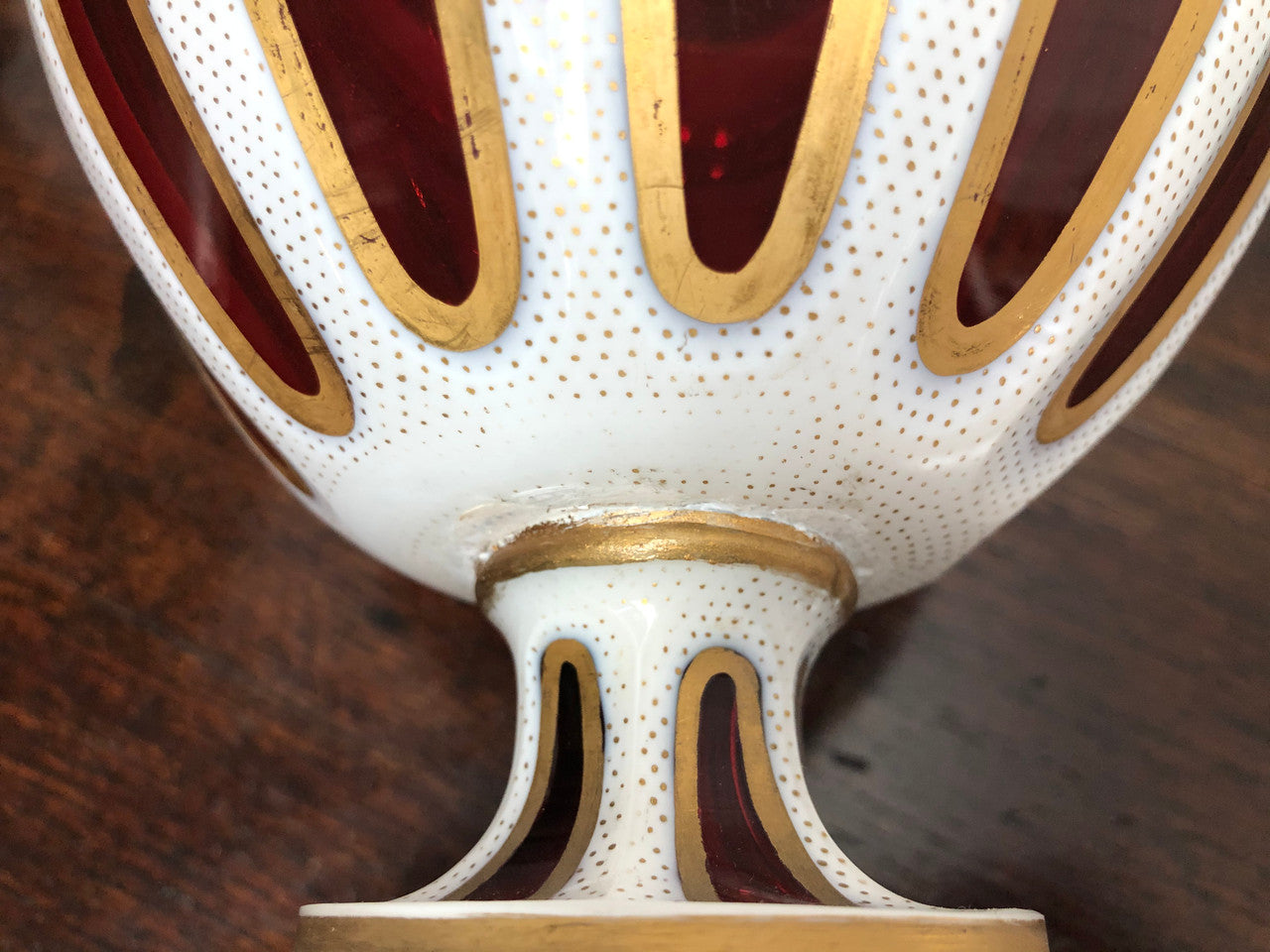 Stunning Victorian overlay ruby glass Centerpiece in good original condition.