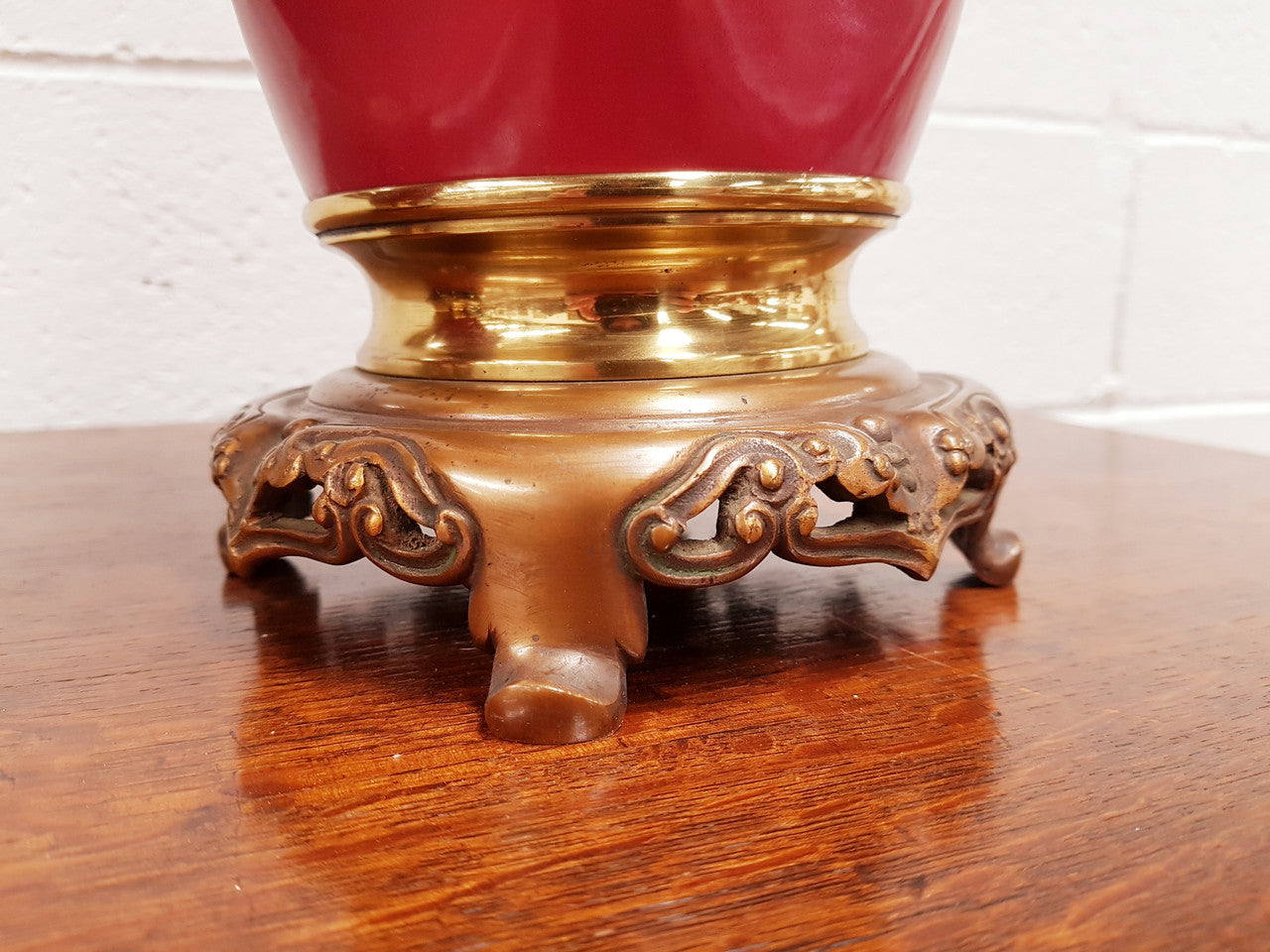 Pair Of 19th Century French Floral Brass & Bronze Mounted Cassolettes