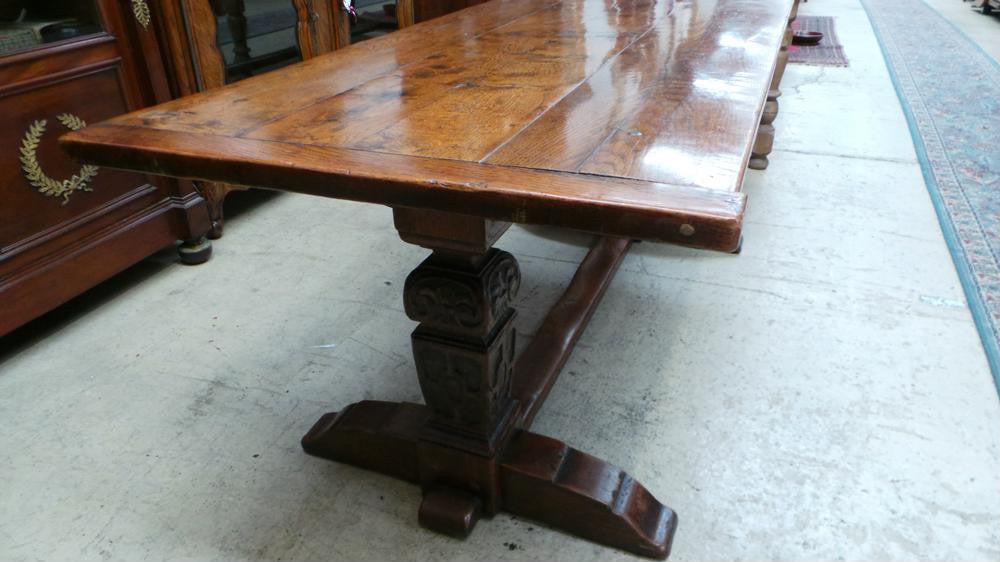 Antique French Oak Gothic Style 18th Century Monastery Dining Table