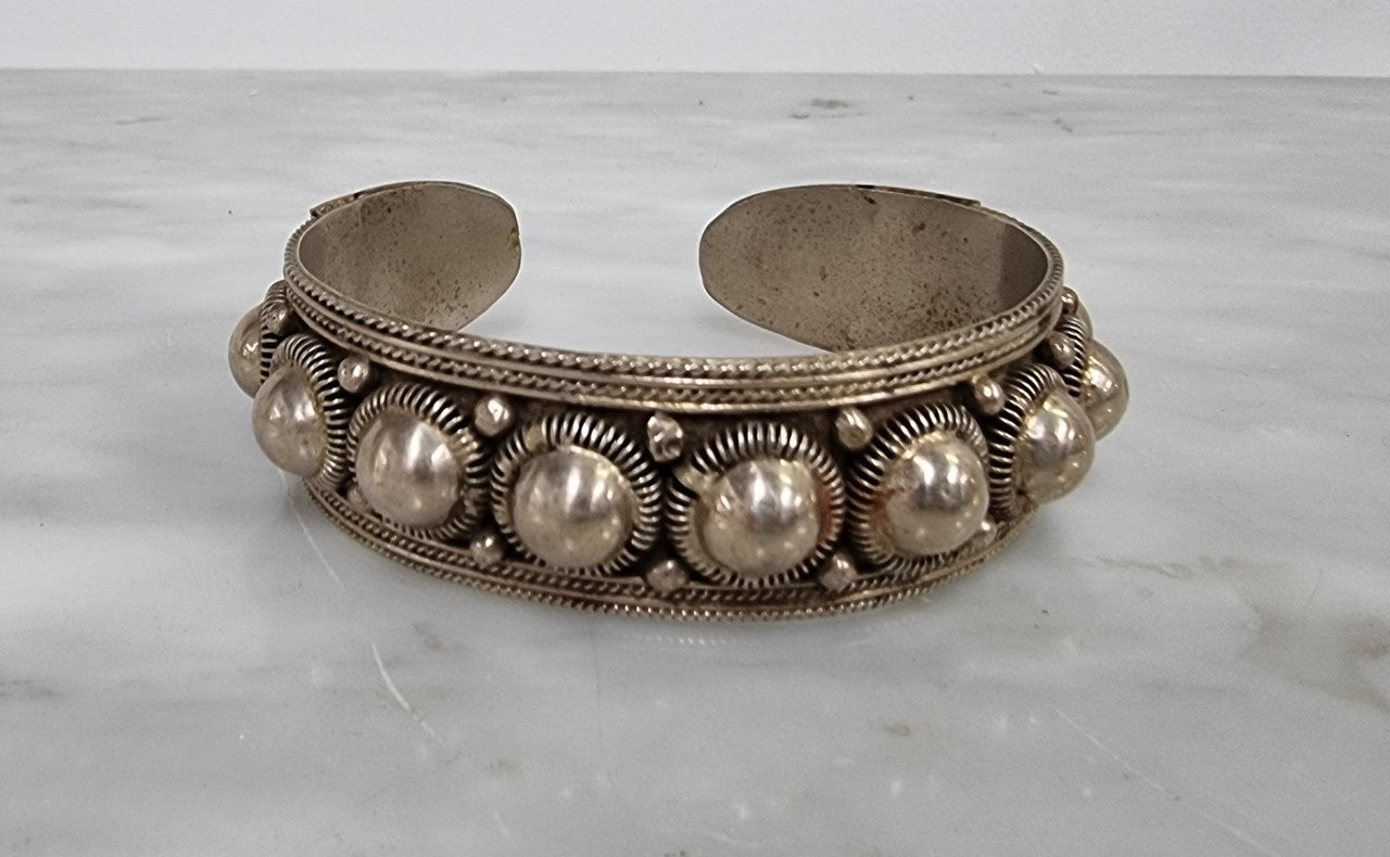 Lovely Siam Sterling Silver Cuff Bracelete