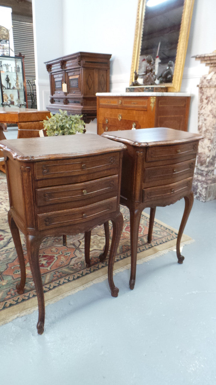 Petite Pair of French Bedside Cabinets