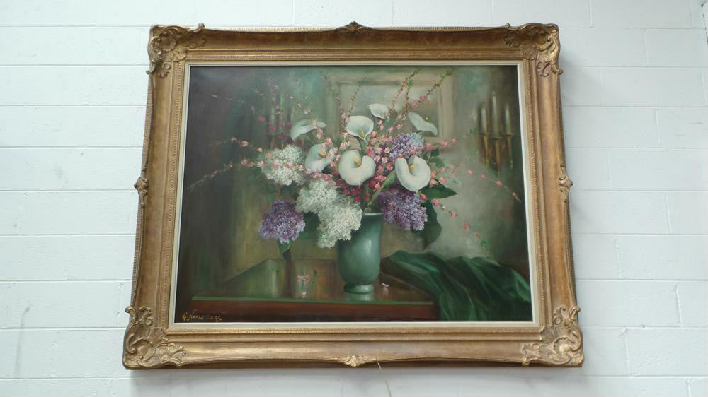 French Floral Still Life Oil Painting