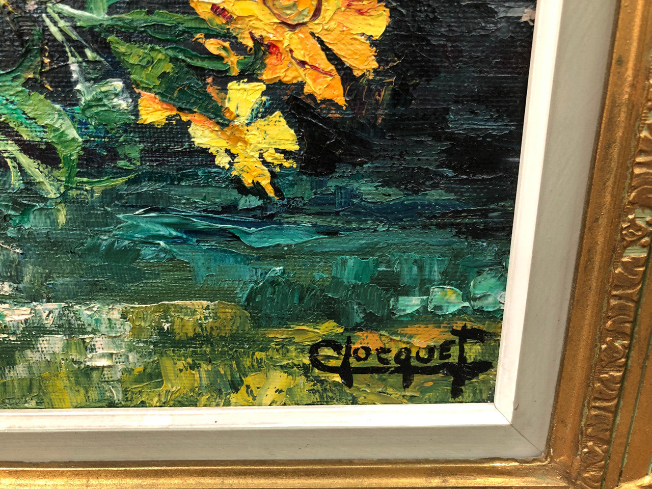Beautifully framed floral oil on canvas