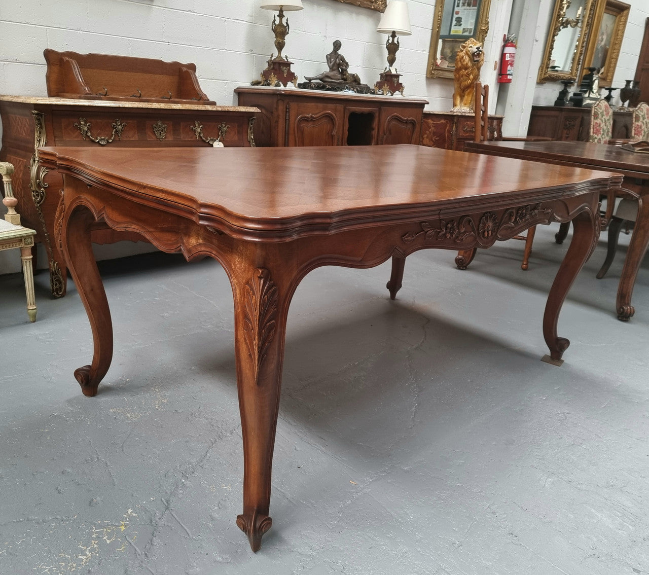 Louis XV Style Parquetry Top Extension Table