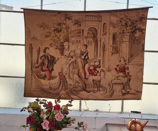 Large Antique Belgium Tapestry