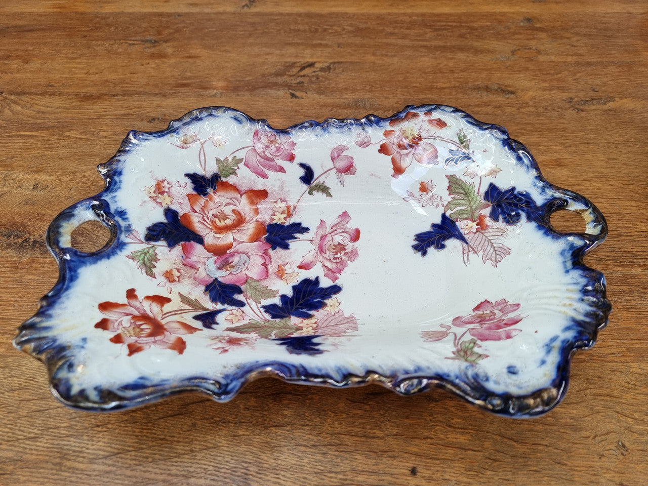 Large Victorian English china bowl beautifully hand-painted. In good original condition please view photos as they help form part of the description.